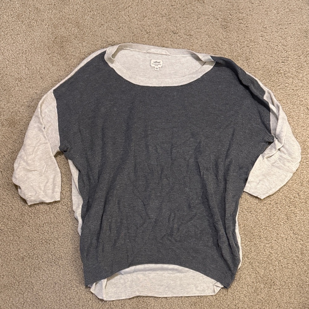 Wilfred Gray and Cream Knit Sweater